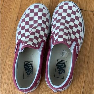 vans maroon checkered
